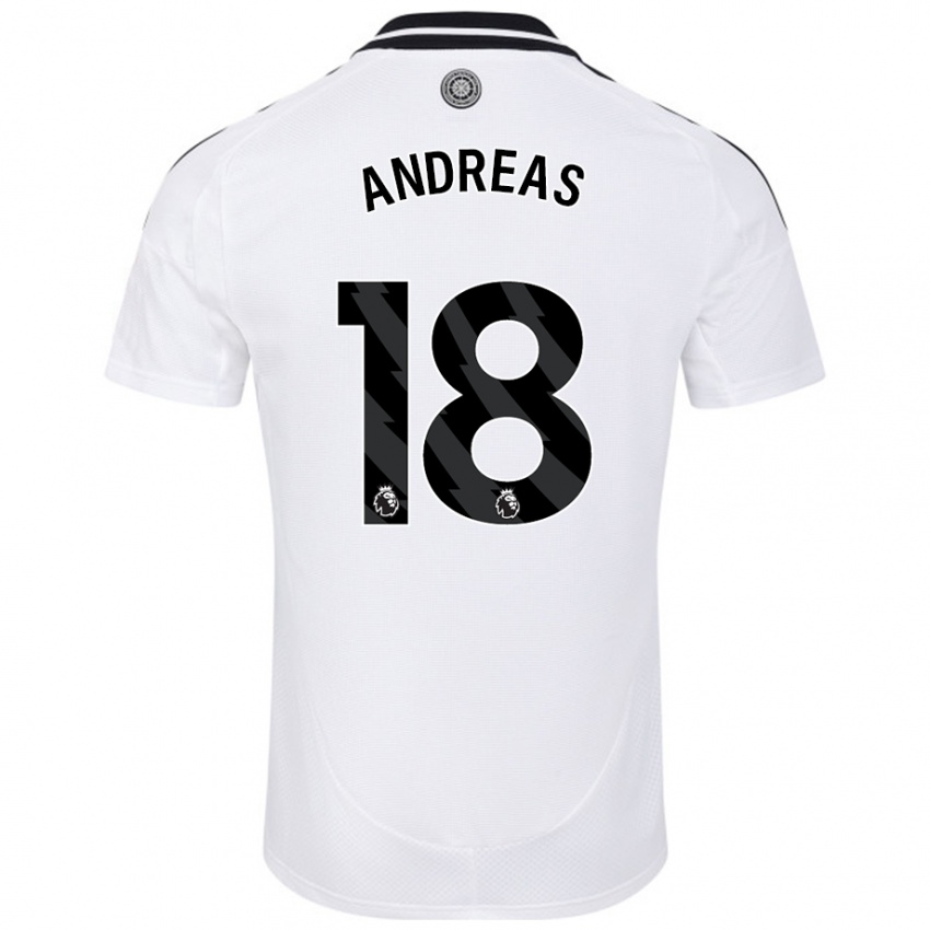 Criança Camisola Andreas Pereira #18 Branco Principal 2024/25 Camisa