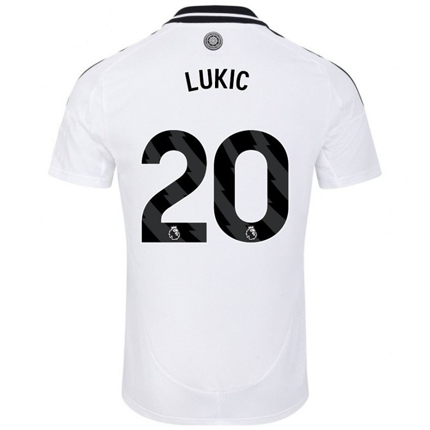 Criança Camisola Saša Lukić #20 Branco Principal 2024/25 Camisa