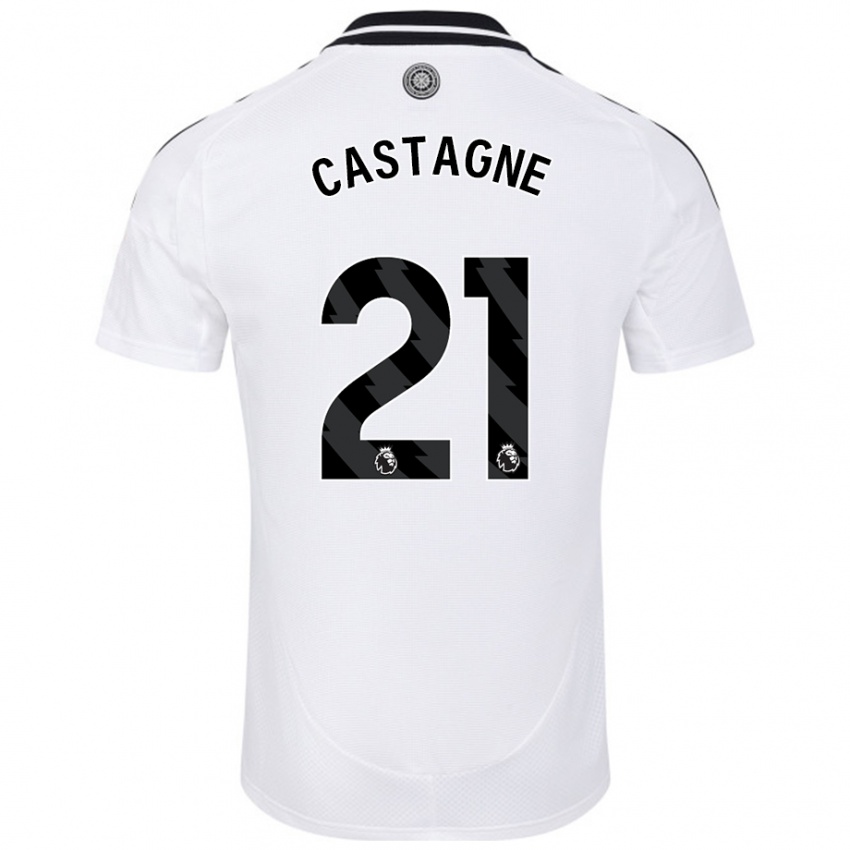 Criança Camisola Timothy Castagne #21 Branco Principal 2024/25 Camisa