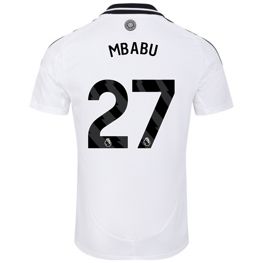 Criança Camisola Kevin Mbabu #27 Branco Principal 2024/25 Camisa