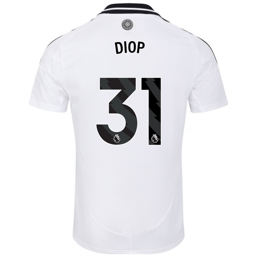 Criança Camisola Issa Diop #31 Branco Principal 2024/25 Camisa