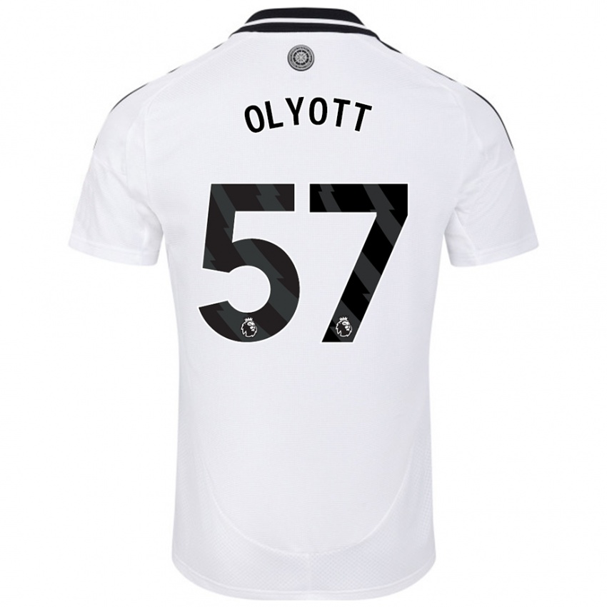 Criança Camisola Tom Olyott #57 Branco Principal 2024/25 Camisa