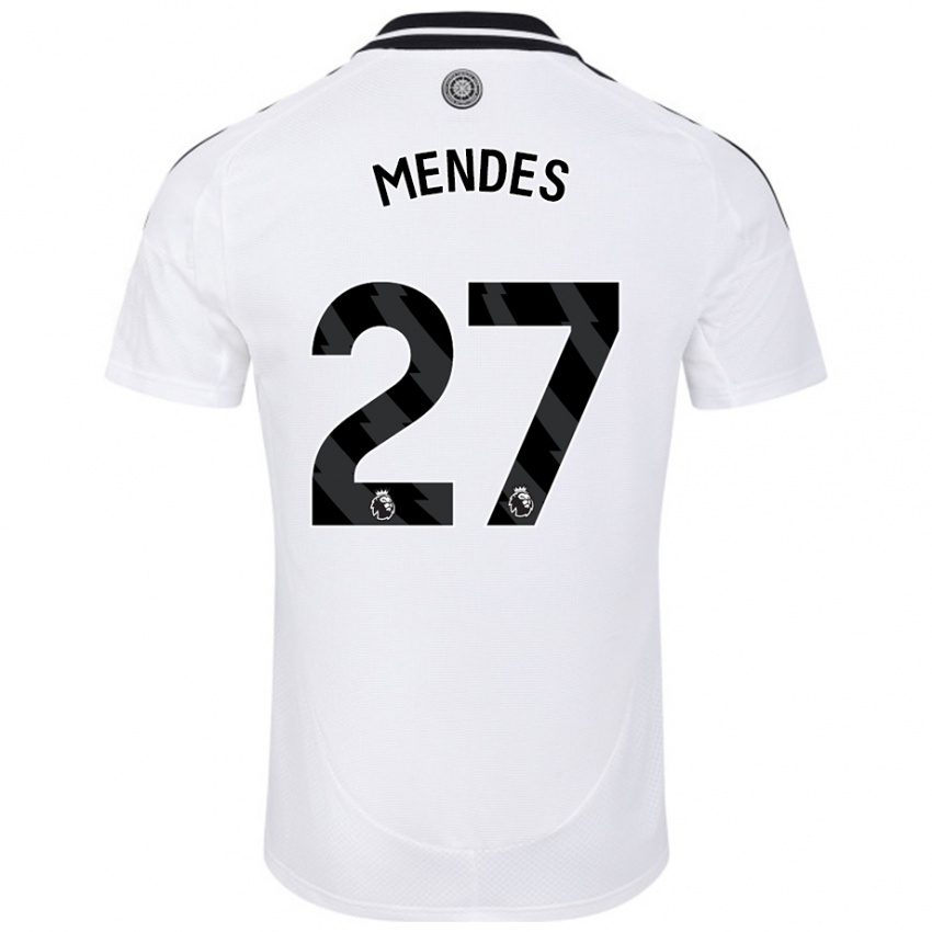 Criança Camisola Megalie Mendes #27 Branco Principal 2024/25 Camisa