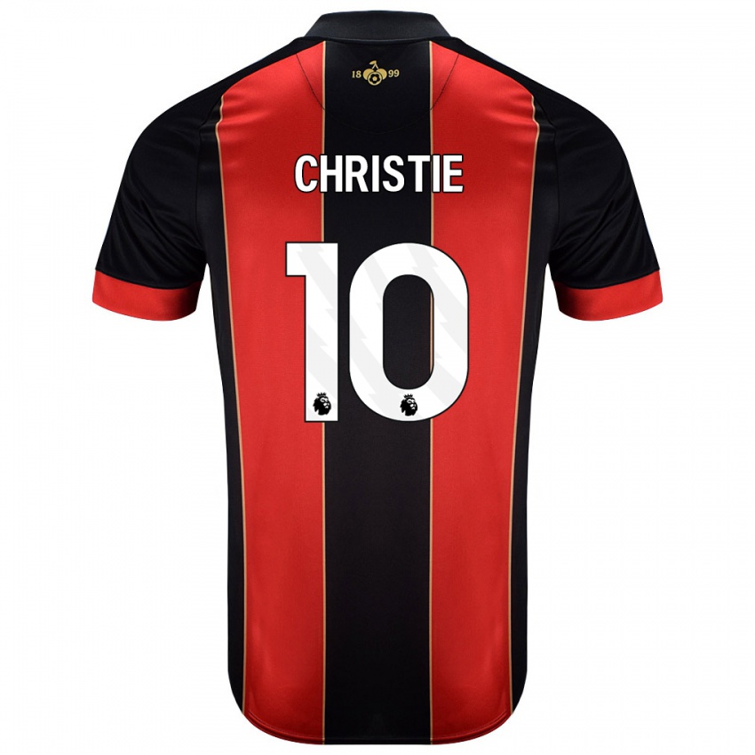 Criança Camisola Ryan Christie #10 Vermelho Preto Principal 2024/25 Camisa