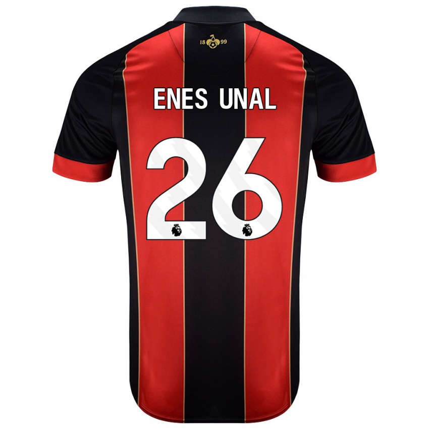 Criança Camisola Enes Ünal #26 Vermelho Preto Principal 2024/25 Camisa