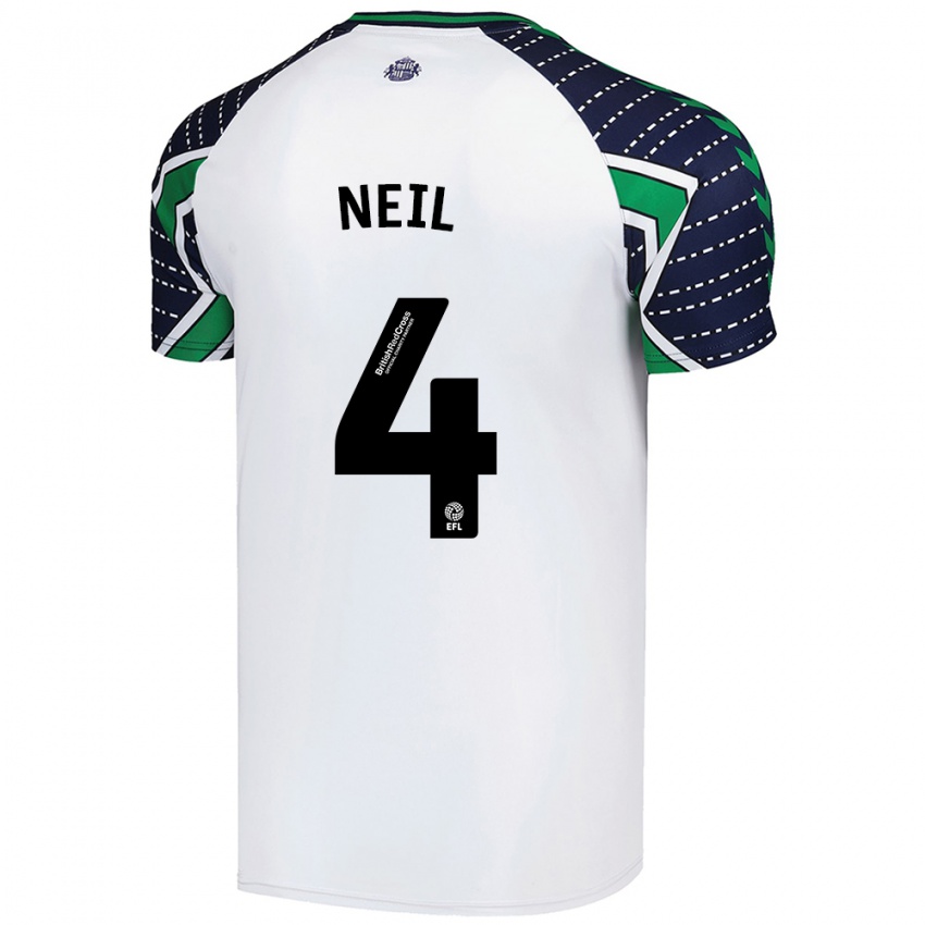 Criança Camisola Dan Neil #4 Branco Alternativa 2024/25 Camisa