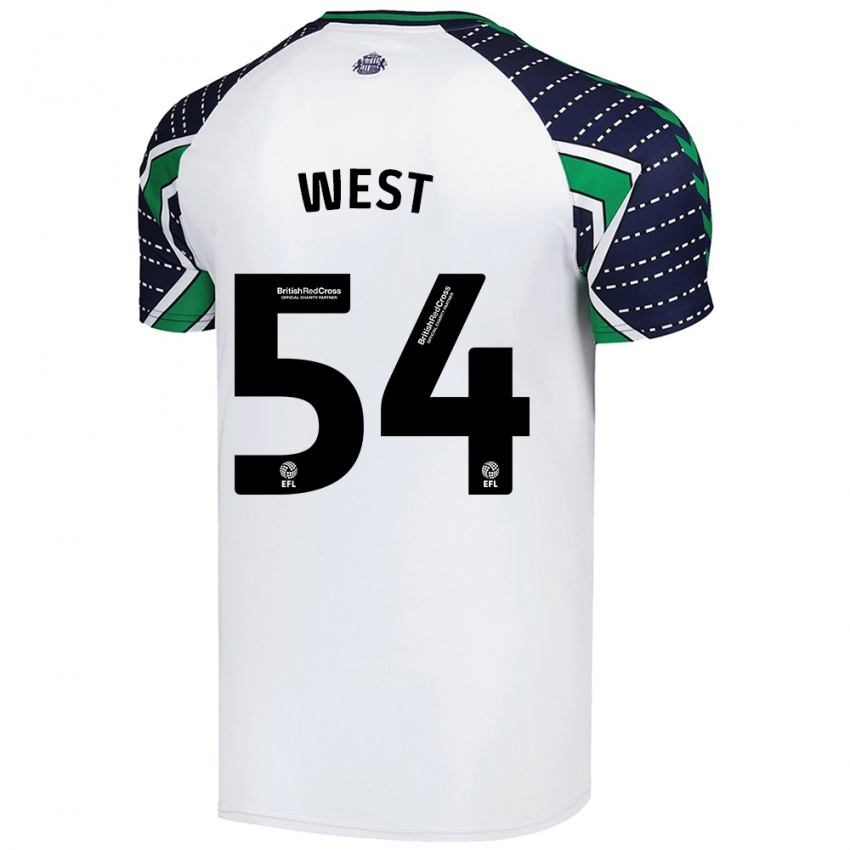 Criança Camisola Ella West #54 Branco Alternativa 2024/25 Camisa