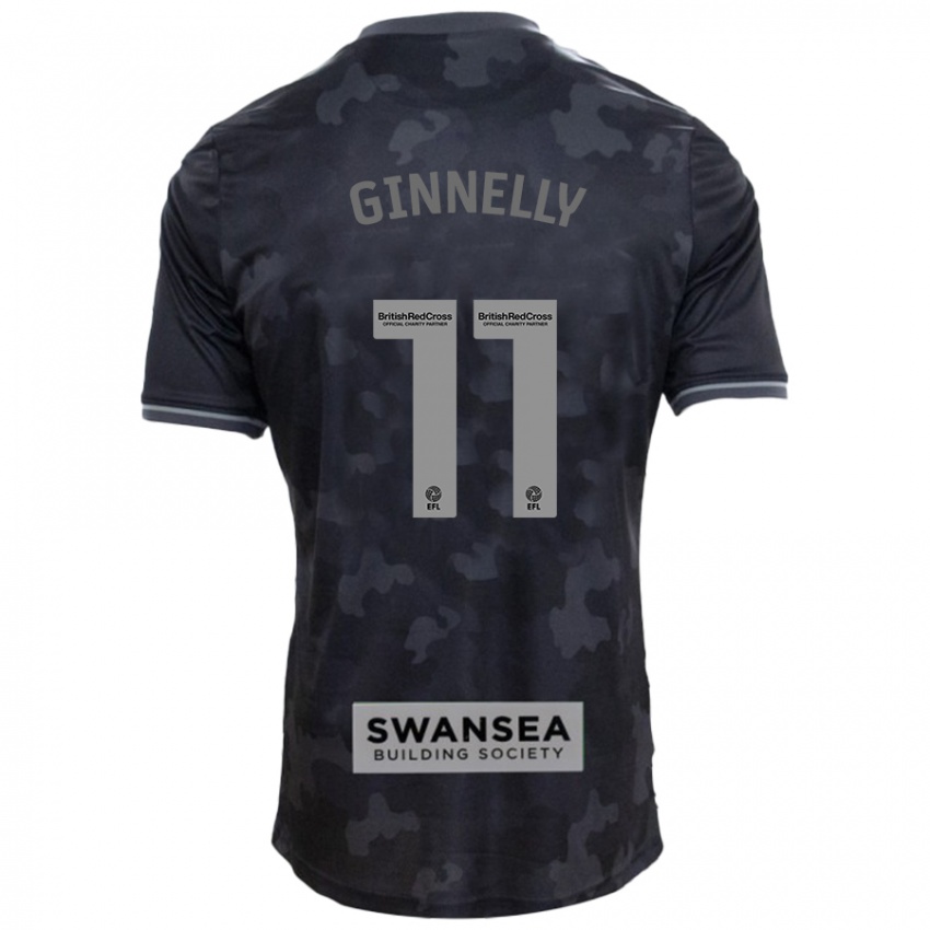 Criança Camisola Josh Ginnelly #11 Preto Alternativa 2024/25 Camisa