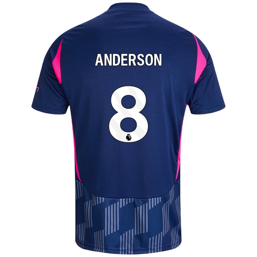 Criança Camisola Elliot Anderson #8 Rosa Azul Real Alternativa 2024/25 Camisa