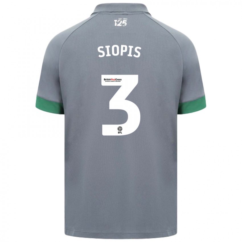 Criança Camisola Manolis Siopis #3 Cinza Escuro Alternativa 2024/25 Camisa