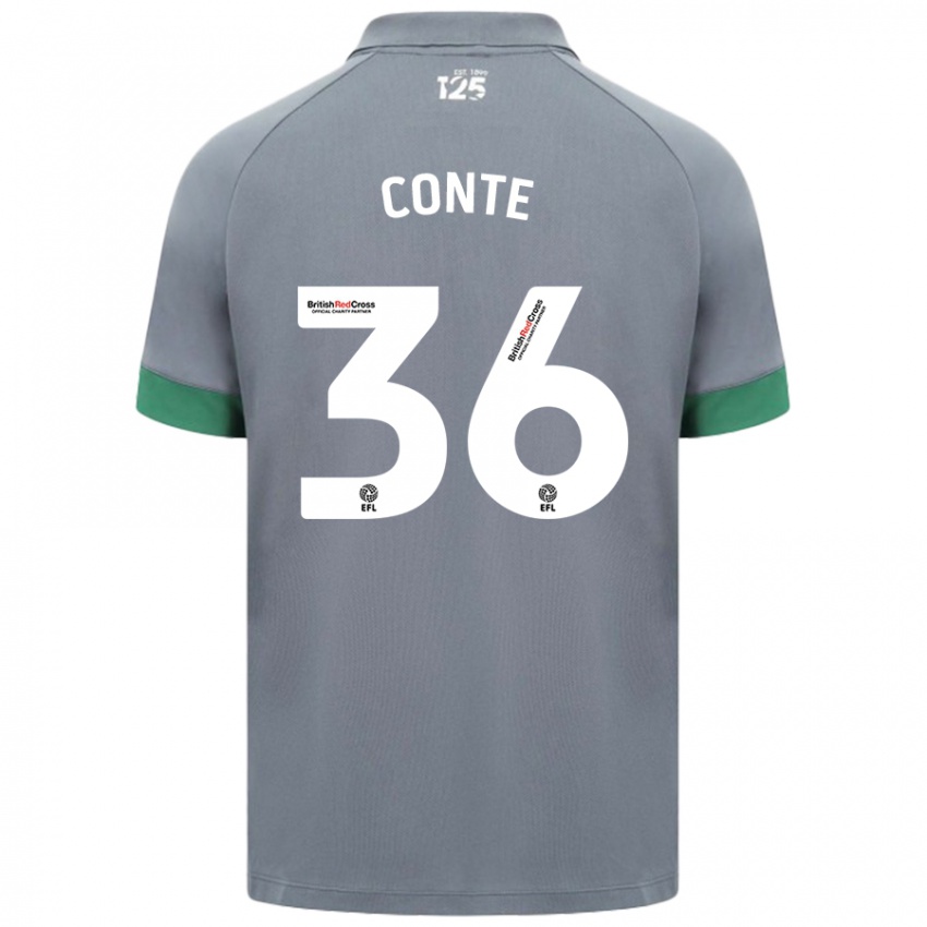 Criança Camisola Raheem Conte #36 Cinza Escuro Alternativa 2024/25 Camisa