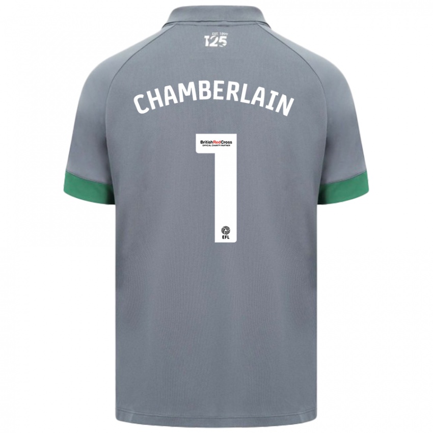 Criança Camisola Ceryn Chamberlain #1 Cinza Escuro Alternativa 2024/25 Camisa