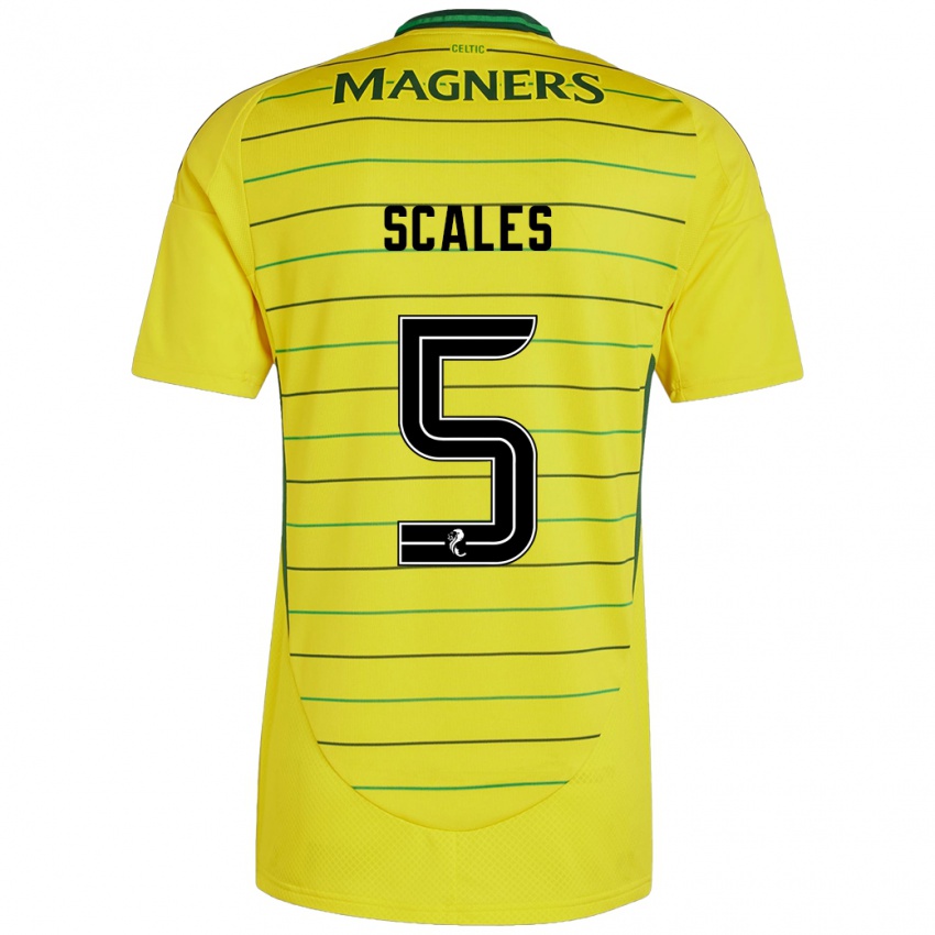 Criança Camisola Liam Scales #5 Amarelo Alternativa 2024/25 Camisa