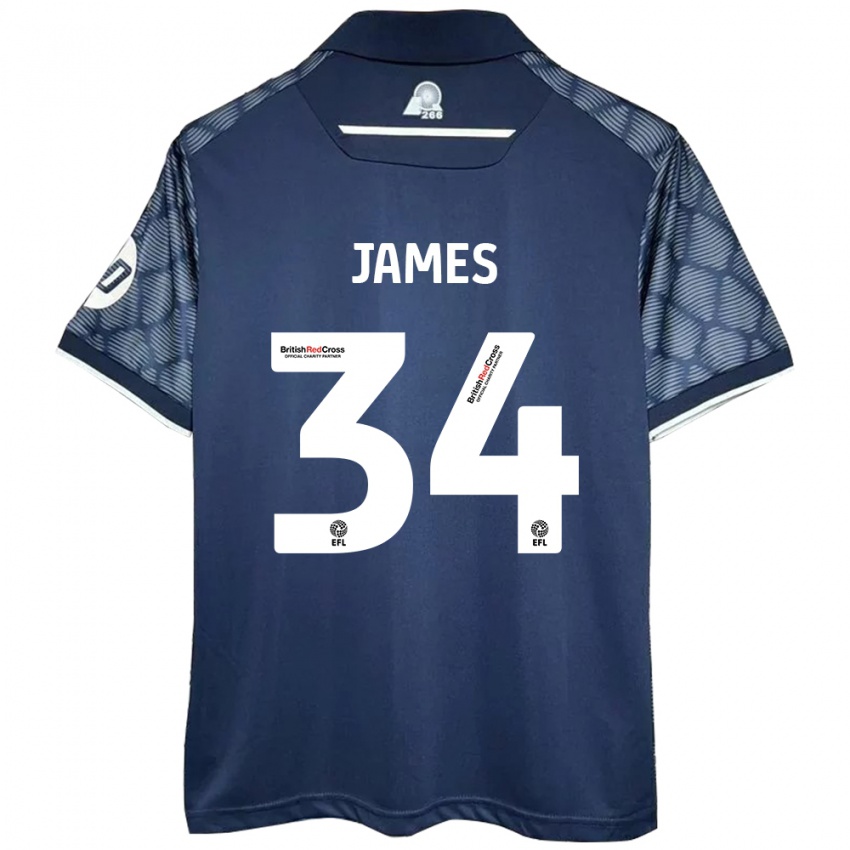 Criança Camisola Aaron James #34 Preto Alternativa 2024/25 Camisa