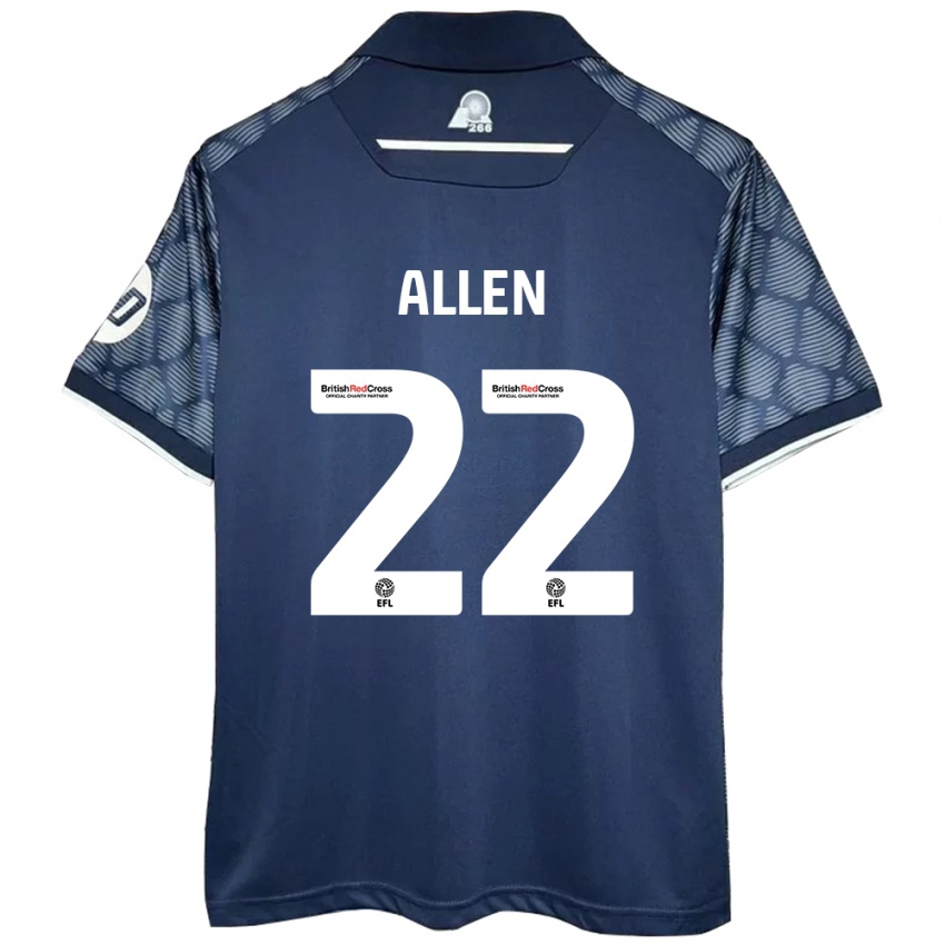 Criança Camisola Keren Allen #22 Preto Alternativa 2024/25 Camisa