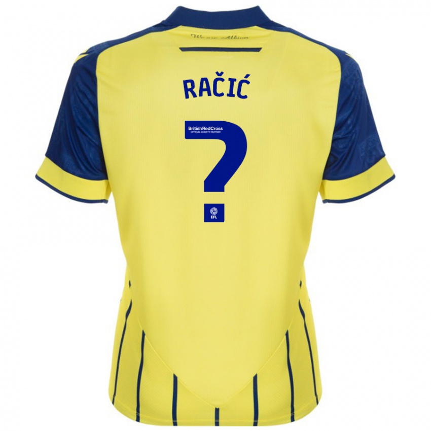 Criança Camisola Uroš Račić #0 Azul Amarelo Alternativa 2024/25 Camisa