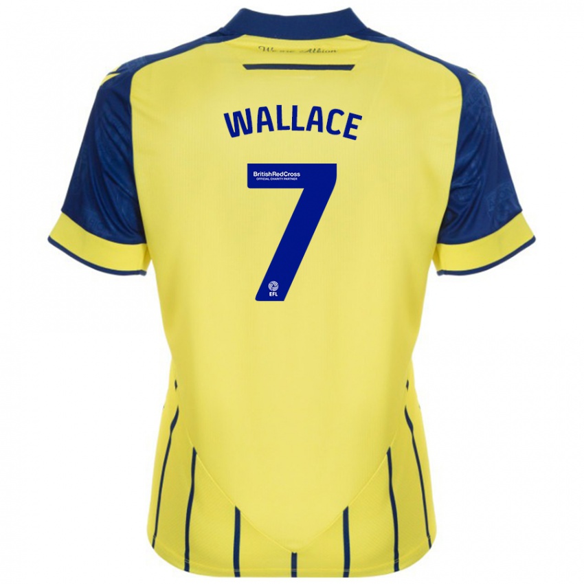 Criança Camisola Jed Wallace #7 Azul Amarelo Alternativa 2024/25 Camisa