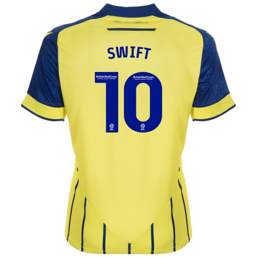 Criança Camisola John Swift #10 Azul Amarelo Alternativa 2024/25 Camisa