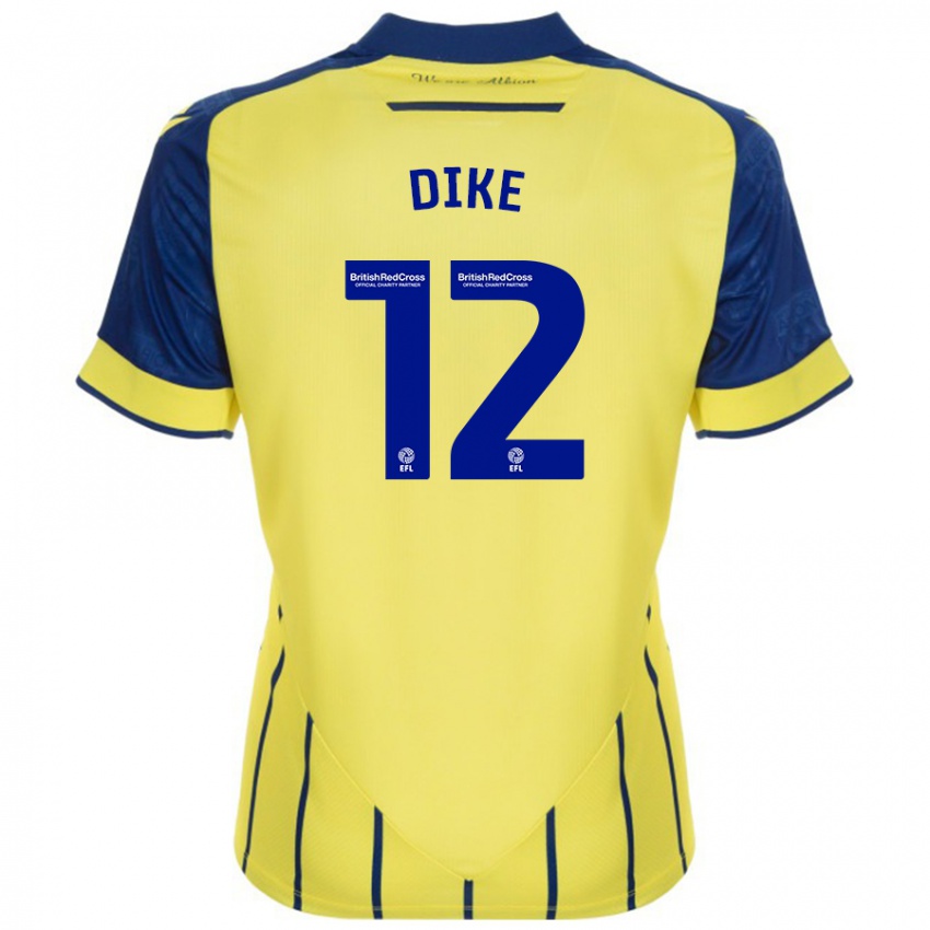 Criança Camisola Daryl Dike #12 Azul Amarelo Alternativa 2024/25 Camisa