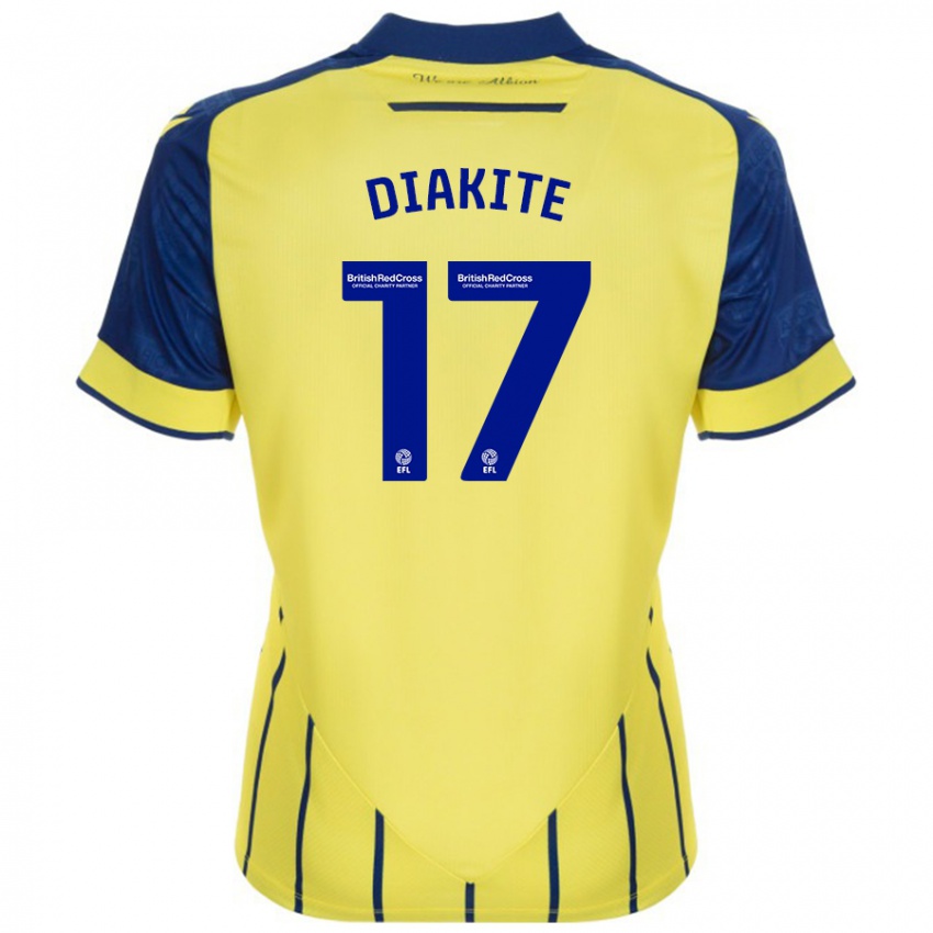 Criança Camisola Ousmane Diakité #17 Azul Amarelo Alternativa 2024/25 Camisa