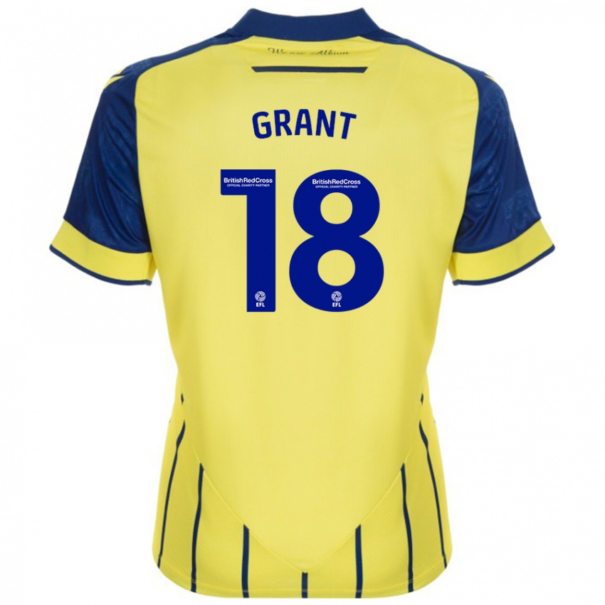 Criança Camisola Karlan Grant #18 Azul Amarelo Alternativa 2024/25 Camisa