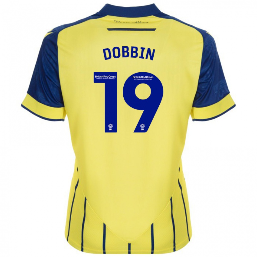 Criança Camisola Lewis Dobbin #19 Azul Amarelo Alternativa 2024/25 Camisa