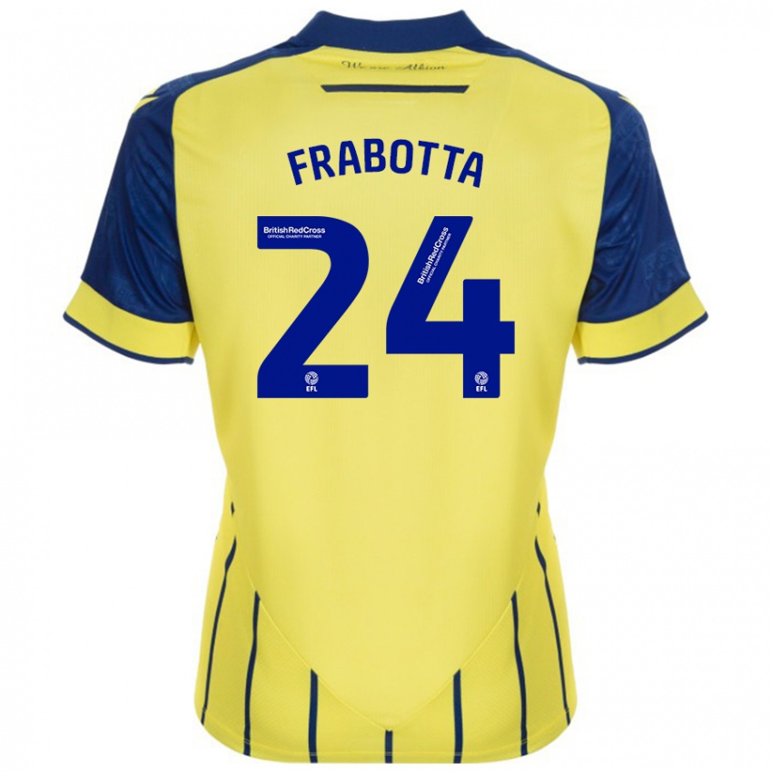 Criança Camisola Gianluca Frabotta #24 Azul Amarelo Alternativa 2024/25 Camisa