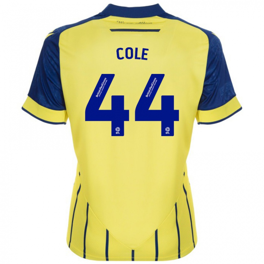 Criança Camisola Devante Cole #44 Azul Amarelo Alternativa 2024/25 Camisa