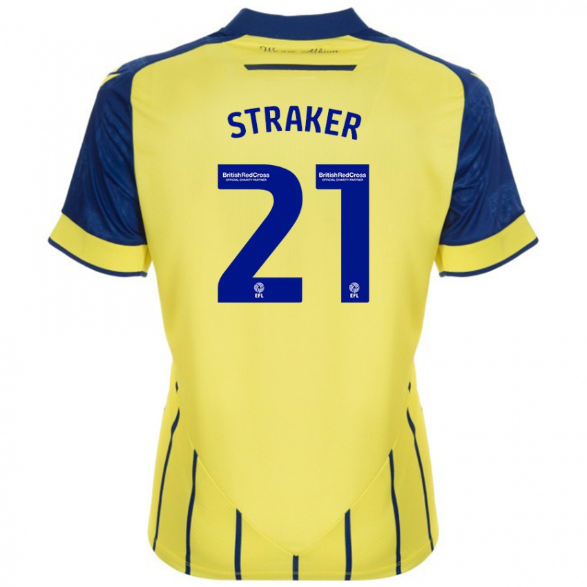 Criança Camisola Jannelle Straker #21 Azul Amarelo Alternativa 2024/25 Camisa