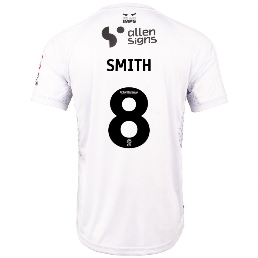 Criança Camisola Alistair Smith #8 Branco Vermelho Alternativa 2024/25 Camisa