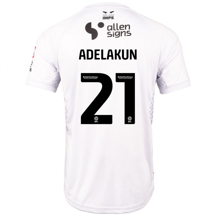 Criança Camisola Hakeeb Adelakun #21 Branco Vermelho Alternativa 2024/25 Camisa