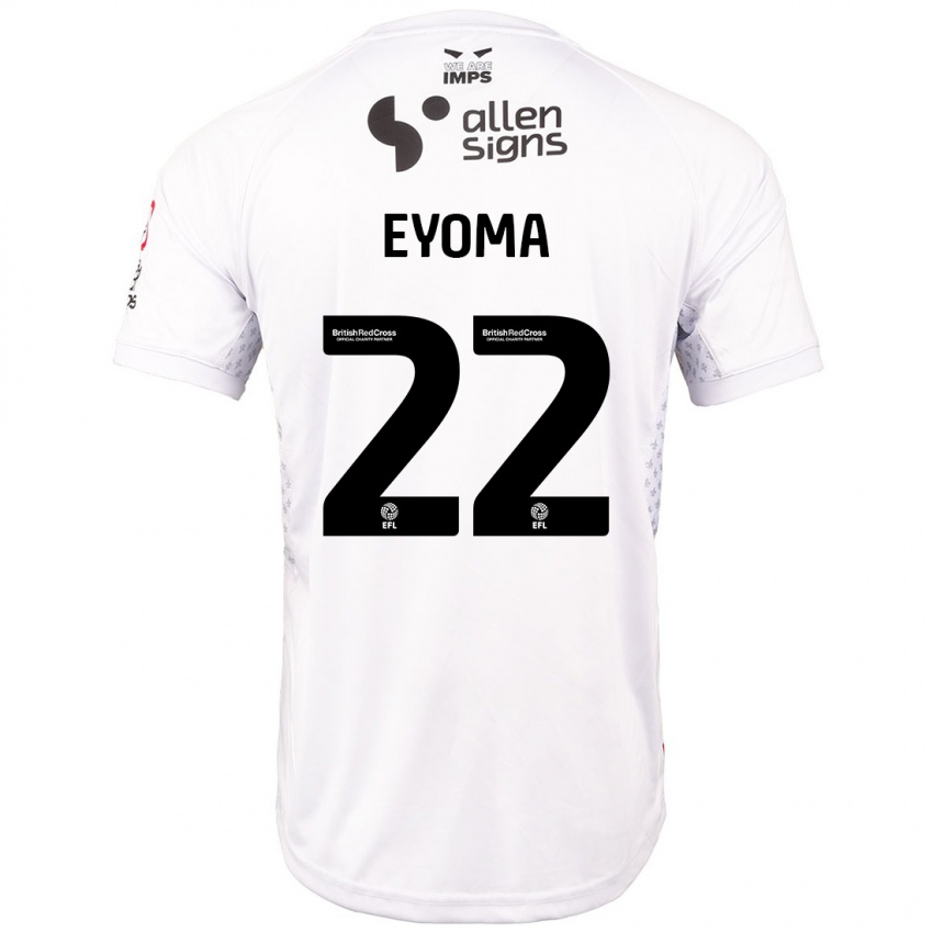 Criança Camisola Timothy Eyoma #22 Branco Vermelho Alternativa 2024/25 Camisa