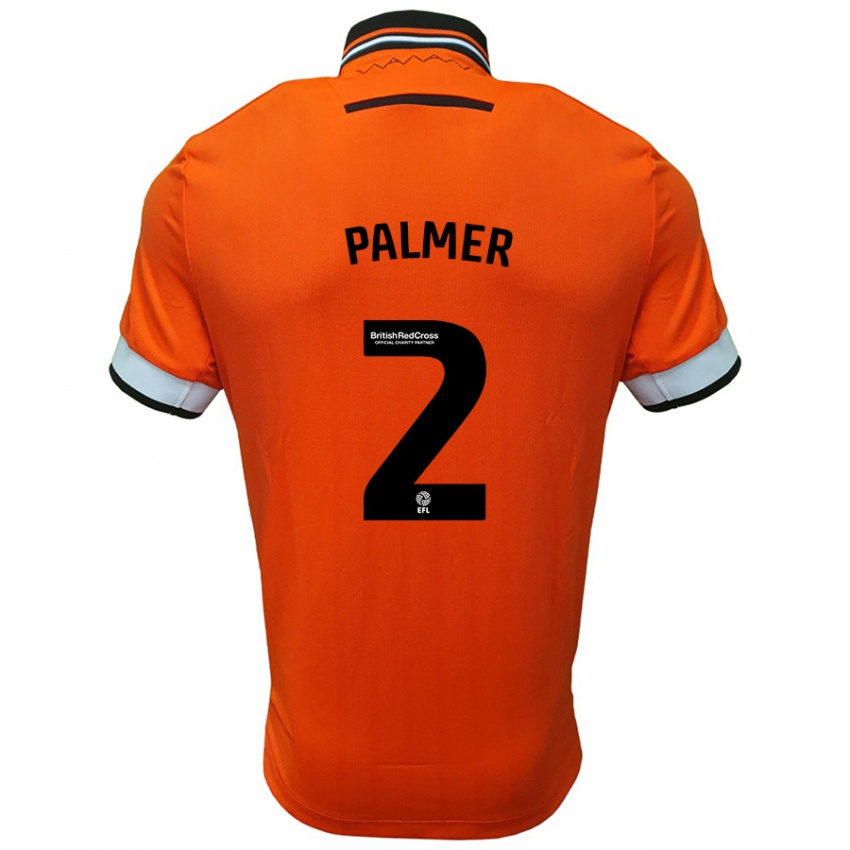 Criança Camisola Liam Palmer #2 Branco Laranja Alternativa 2024/25 Camisa