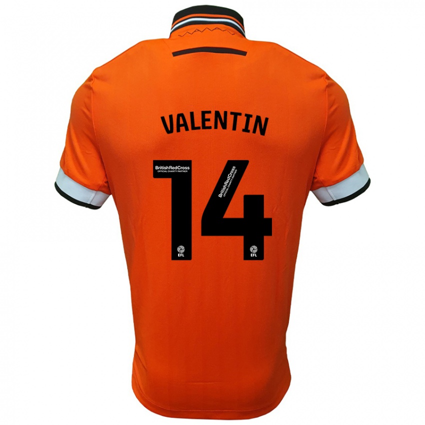 Criança Camisola Pol Valentín #14 Branco Laranja Alternativa 2024/25 Camisa