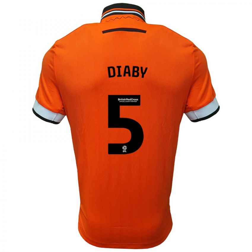 Criança Camisola Bambo Diaby #5 Branco Laranja Alternativa 2024/25 Camisa