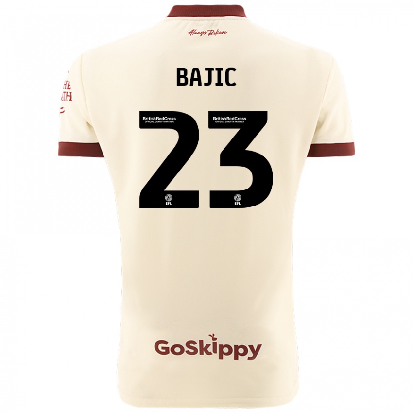 Criança Camisola Stefan Bajic #23 Creme Branco Alternativa 2024/25 Camisa