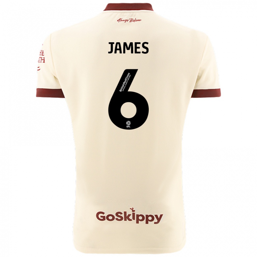 Criança Camisola Matty James #6 Creme Branco Alternativa 2024/25 Camisa