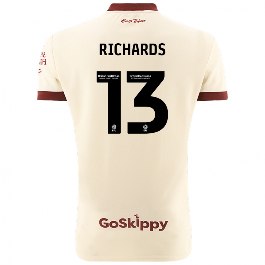 Criança Camisola Harvey Wiles-Richards #13 Creme Branco Alternativa 2024/25 Camisa