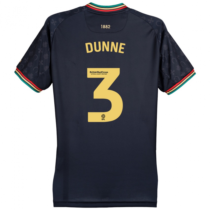 Criança Camisola Jimmy Dunne #3 Azul Da Marinha Escura Alternativa 2024/25 Camisa