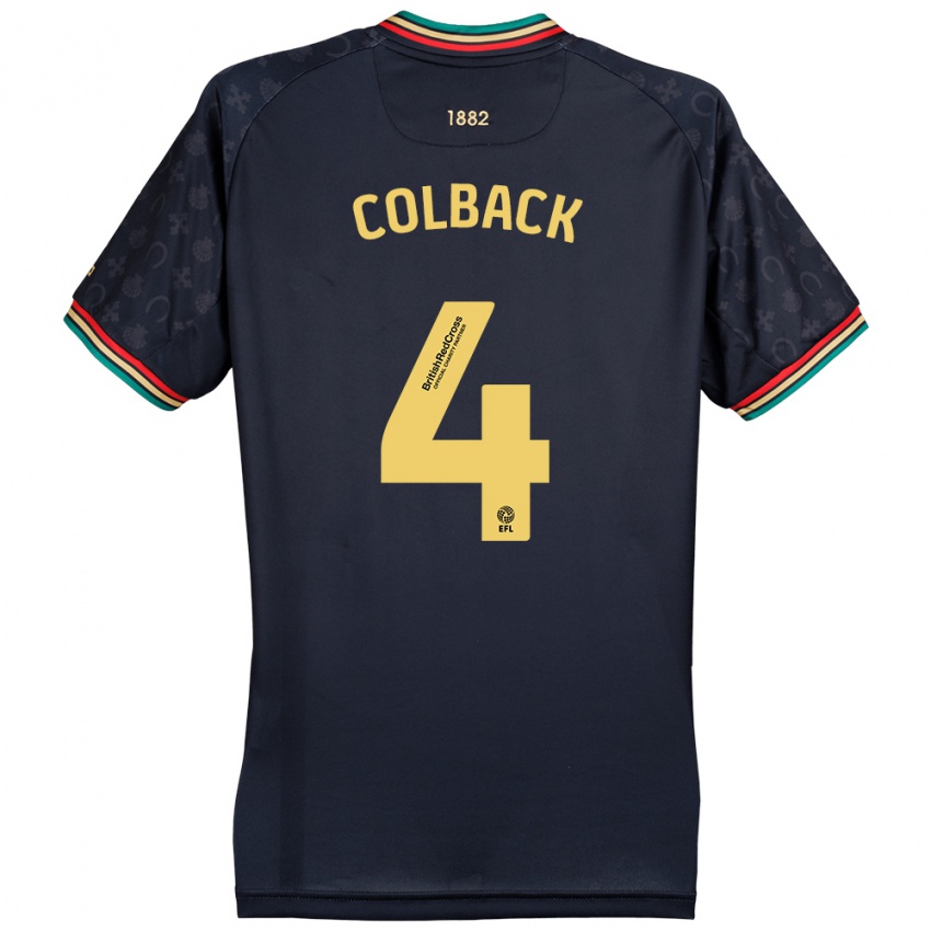 Criança Camisola Jack Colback #4 Azul Da Marinha Escura Alternativa 2024/25 Camisa