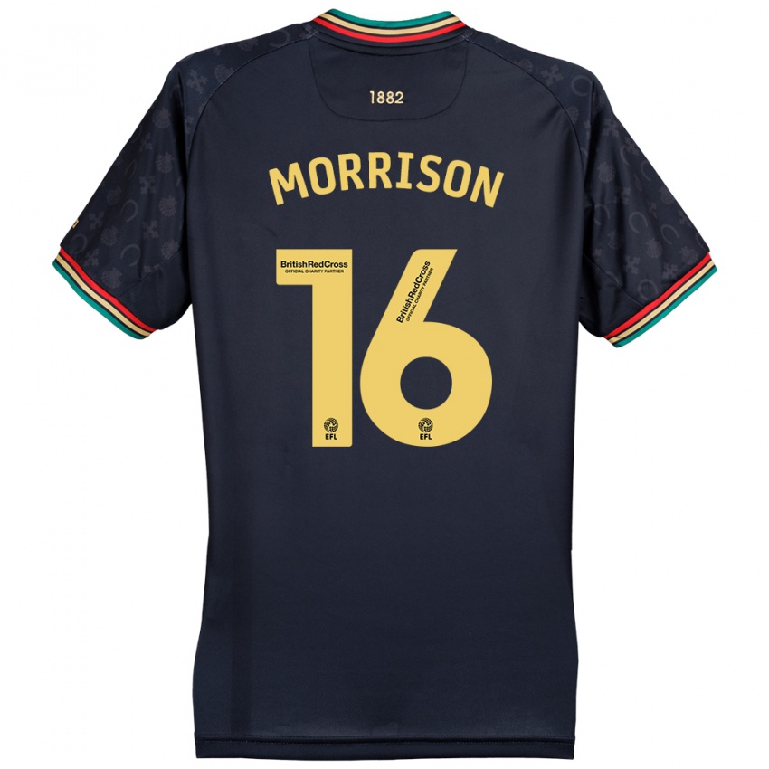 Criança Camisola Liam Morrison #16 Azul Da Marinha Escura Alternativa 2024/25 Camisa