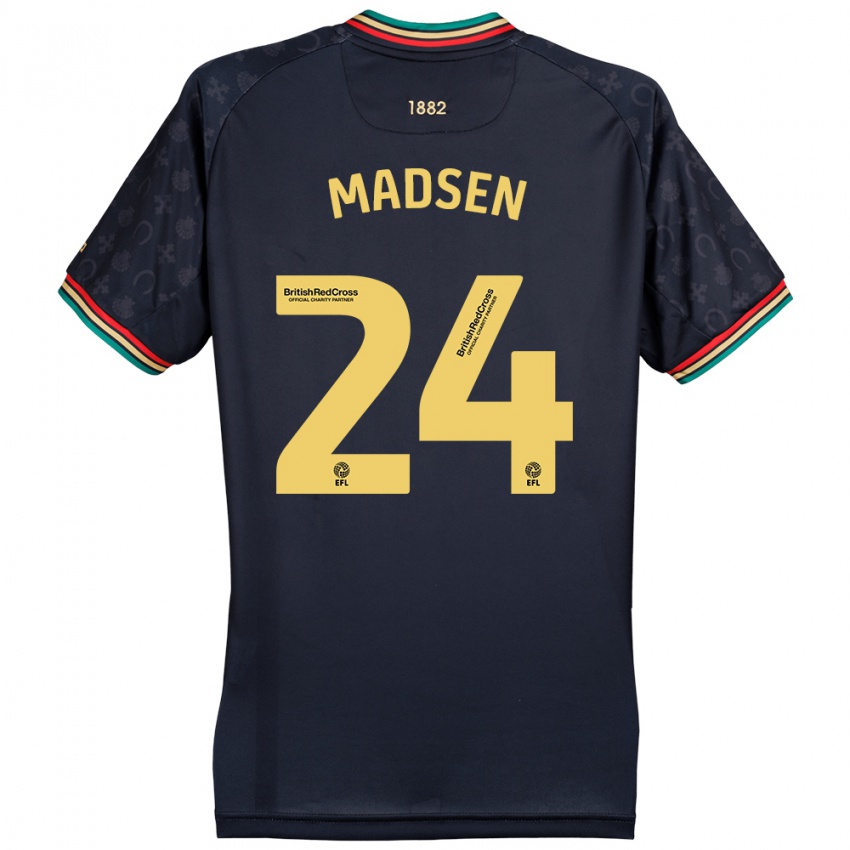 Criança Camisola Nicolas Madsen #24 Azul Da Marinha Escura Alternativa 2024/25 Camisa