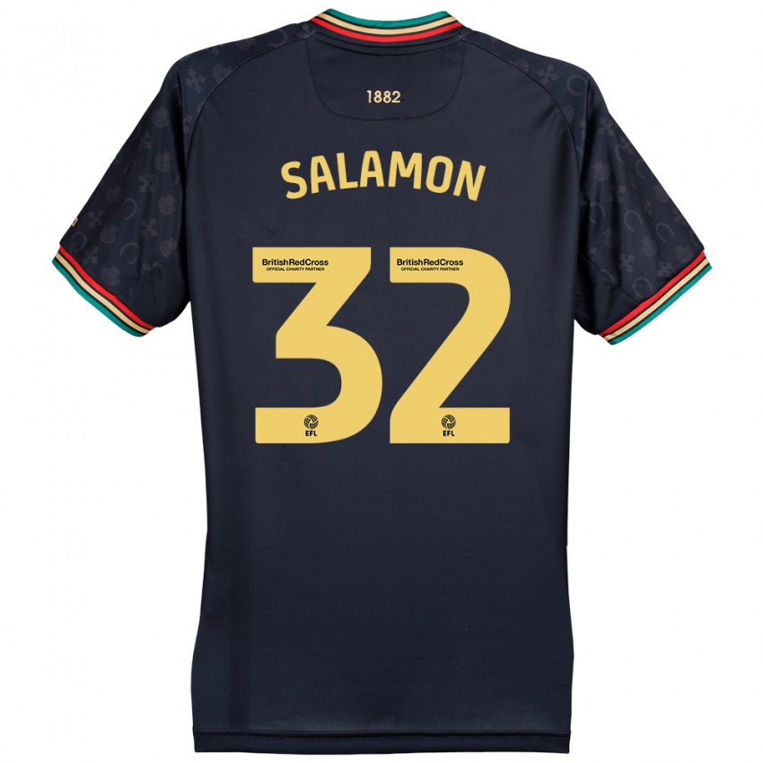 Criança Camisola Matteo Salamon #32 Azul Da Marinha Escura Alternativa 2024/25 Camisa