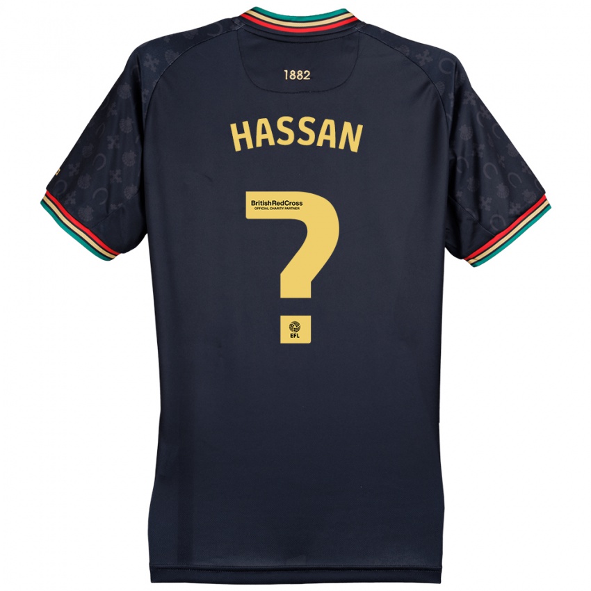 Criança Camisola Ridwan Hassan #0 Azul Da Marinha Escura Alternativa 2024/25 Camisa