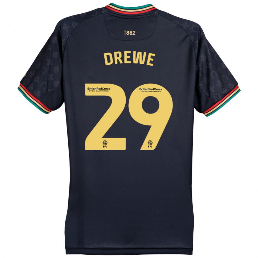 Criança Camisola Aaron Drewe #29 Azul Da Marinha Escura Alternativa 2024/25 Camisa