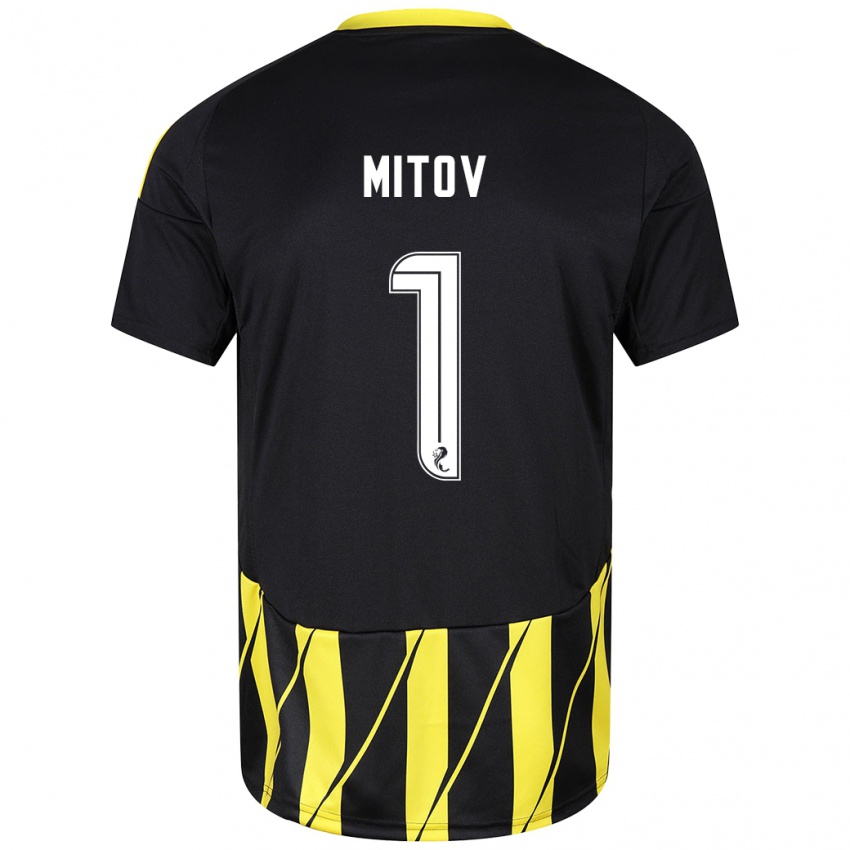 Criança Camisola Dimitar Mitov #1 Amarelo Preto Alternativa 2024/25 Camisa