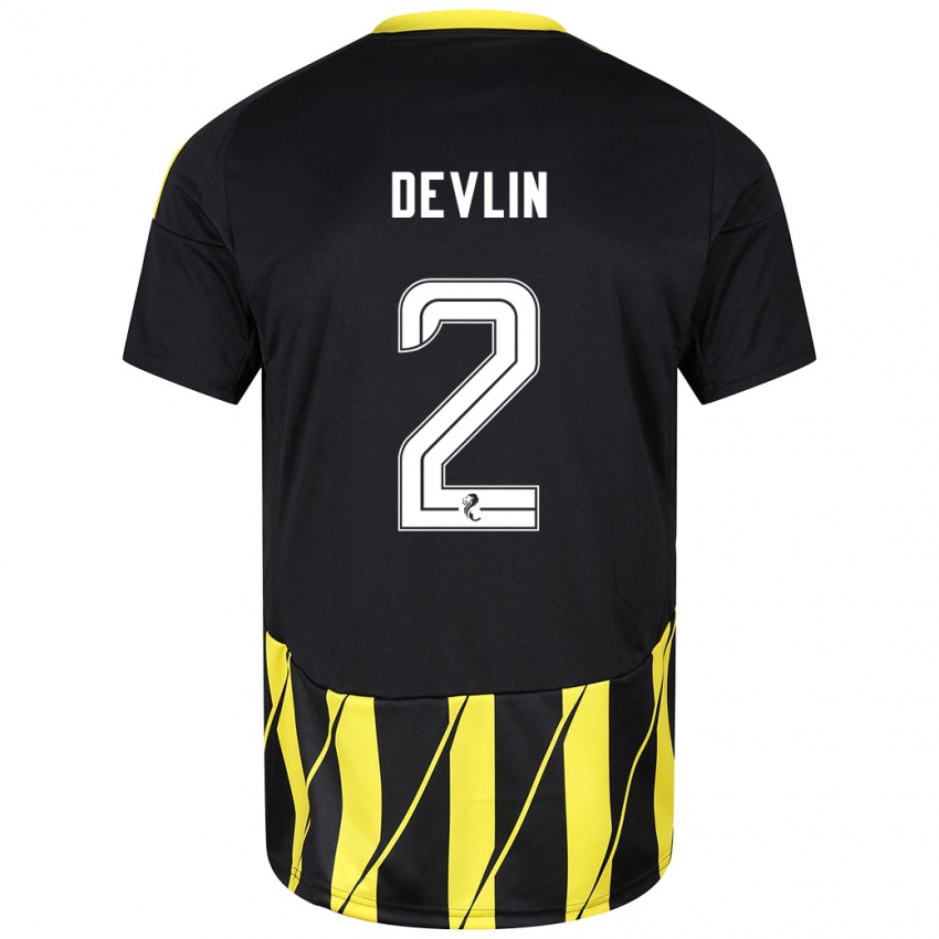 Criança Camisola Nicky Devlin #2 Amarelo Preto Alternativa 2024/25 Camisa