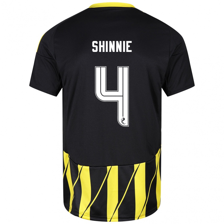 Criança Camisola Graeme Shinnie #4 Amarelo Preto Alternativa 2024/25 Camisa