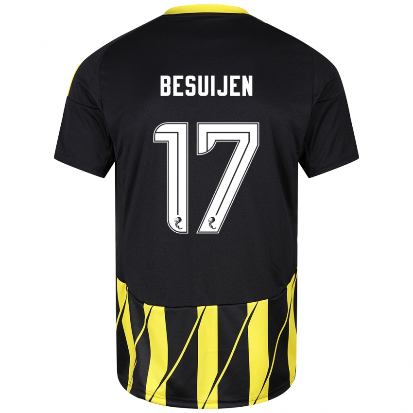 Criança Camisola Vicente Besuijen #17 Amarelo Preto Alternativa 2024/25 Camisa