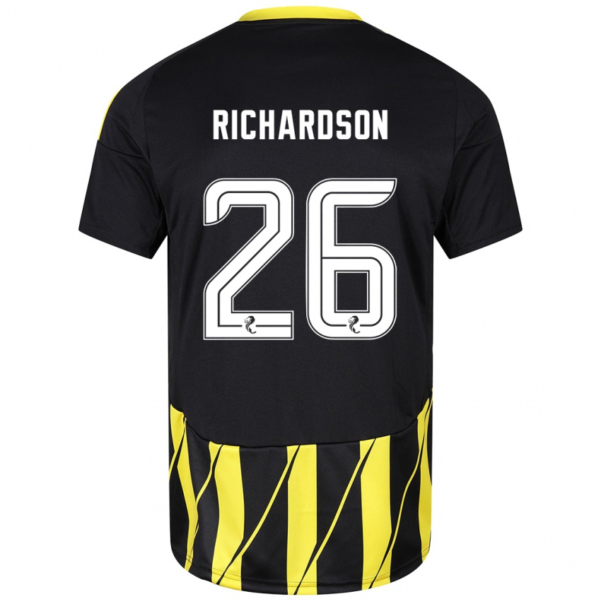 Criança Camisola Jayden Richardson #26 Amarelo Preto Alternativa 2024/25 Camisa